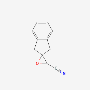 molecular formula C11H9NO B13202209 1,3-Dihydrospiro[indene-2,2'-oxirane]-3'-carbonitrile 