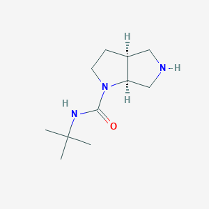 molecular formula C11H21N3O B13202216 (3aS,6aS)-N-tert-butyl-octahydropyrrolo[2,3-c]pyrrole-1-carboxamide 