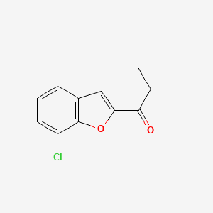 molecular formula C12H11ClO2 B13202223 1-(7-Chloro-1-benzofuran-2-yl)-2-methylpropan-1-one 