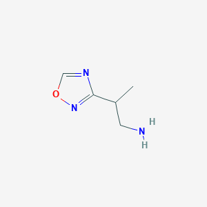 molecular formula C5H9N3O B13202278 2-(1,2,4-Oxadiazol-3-yl)propan-1-amine 