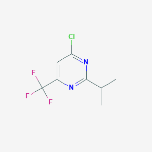 molecular formula C8H8ClF3N2 B13202279 Pyrimidine, 4-chloro-2-(1-methylethyl)-6-(trifluoromethyl)- 