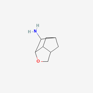 molecular formula C8H13NO B13202291 4-Oxatricyclo[4.2.1.0,3,7]nonan-2-amine 