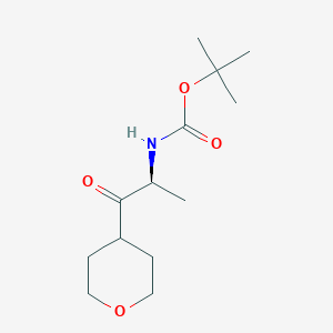 molecular formula C13H23NO4 B13202298 tert-butyl N-[(2S)-1-(oxan-4-yl)-1-oxopropan-2-yl]carbamate 