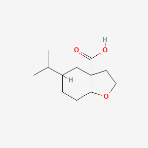 molecular formula C12H20O3 B13202315 5-(Propan-2-yl)-octahydro-1-benzofuran-3a-carboxylic acid 