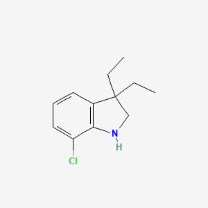 molecular formula C12H16ClN B13202326 7-chloro-3,3-diethyl-2,3-dihydro-1H-indole 