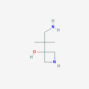 molecular formula C7H16N2O B13202341 3-(1-Amino-2-methylpropan-2-yl)azetidin-3-ol 