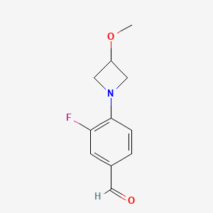 molecular formula C11H12FNO2 B13202349 3-Fluoro-4-(3-methoxyazetidin-1-yl)benzaldehyde 