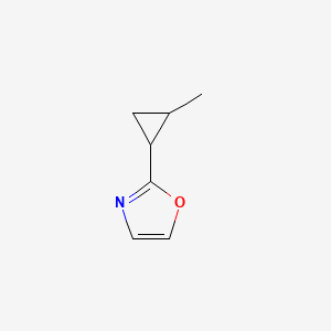 molecular formula C7H9NO B13202375 2-(2-Methylcyclopropyl)-1,3-oxazole 