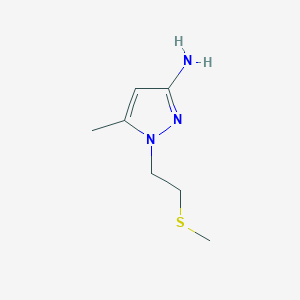 molecular formula C7H13N3S B13202379 5-Methyl-1-[2-(methylsulfanyl)ethyl]-1H-pyrazol-3-amine 