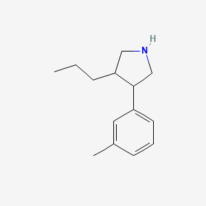 molecular formula C14H21N B13202384 3-(3-Methylphenyl)-4-propylpyrrolidine 