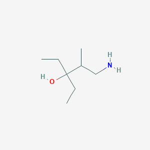 molecular formula C8H19NO B13202390 1-Amino-3-ethyl-2-methylpentan-3-ol 
