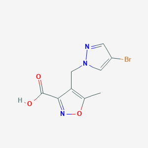 molecular formula C9H8BrN3O3 B1320241 4-[(4-溴-1H-吡唑-1-基)甲基]-5-甲基异噁唑-3-羧酸 CAS No. 1006483-11-9