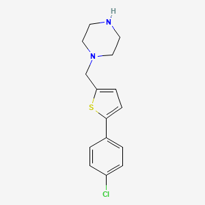 molecular formula C15H17ClN2S B13202411 1-{[5-(4-Chlorophenyl)thiophen-2-YL]methyl}piperazine 