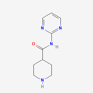 molecular formula C10H14N4O B13202419 N-(pyrimidin-2-yl)piperidine-4-carboxamide 