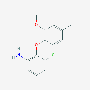 molecular formula C14H14ClNO2 B1320243 3-Chloro-2-(2-methoxy-4-methylphenoxy)aniline CAS No. 937604-71-2