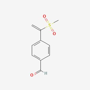 molecular formula C10H10O3S B13202440 4-(1-Methanesulfonylethenyl)benzaldehyde 