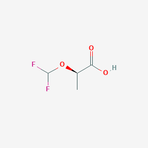 molecular formula C4H6F2O3 B13202459 (2R)-2-(Difluoromethoxy)propanoic acid 