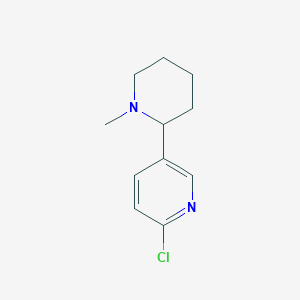 molecular formula C11H15ClN2 B13202460 2-Chloro-5-(1-methylpiperidin-2-yl)pyridine 