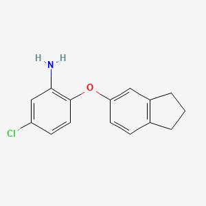 molecular formula C15H14ClNO B1320250 5-Chloro-2-(2,3-dihydro-1H-inden-5-yloxy)aniline CAS No. 937606-33-2