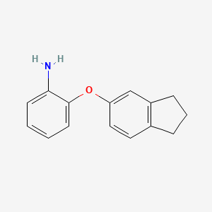 molecular formula C15H15NO B1320252 2-(2,3-Dihydro-1H-inden-5-yloxy)phenylamine CAS No. 937607-86-8
