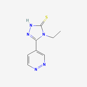 molecular formula C8H9N5S B13202526 4-ethyl-5-(pyridazin-4-yl)-4H-1,2,4-triazole-3-thiol 