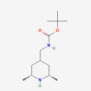 molecular formula C13H26N2O2 B13202529 tert-Butyl N-{[(2R,4r,6S)-2,6-dimethylpiperidin-4-yl]methyl}carbamate 