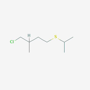 molecular formula C8H17ClS B13202530 1-Chloro-2-methyl-4-(propan-2-ylsulfanyl)butane 