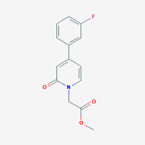 molecular formula C14H12FNO3 B13202544 Methyl 2-[4-(3-fluorophenyl)-2-oxo-1,2-dihydropyridin-1-yl]acetate 