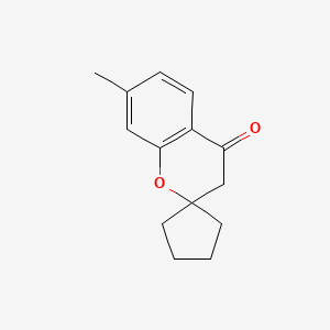 molecular formula C14H16O2 B13202548 7-Methyl-3,4-dihydrospiro[1-benzopyran-2,1'-cyclopentane]-4-one 