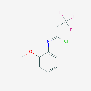 molecular formula C10H9ClF3NO B13202576 3,3,3-trifluoro-N-(2-methoxyphenyl)propanimidoyl chloride 