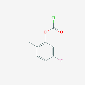 molecular formula C8H6ClFO2 B13202596 5-Fluoro-2-methylphenyl chloroformate 