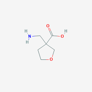 molecular formula C6H11NO3 B13202613 3-(Aminomethyl)oxolane-3-carboxylic acid 