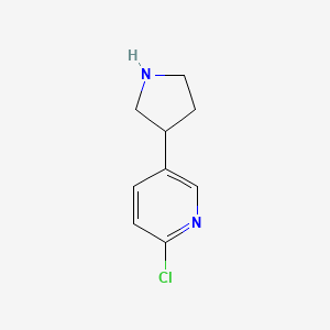molecular formula C9H11ClN2 B13202631 2-Chloro-5-(pyrrolidin-3-yl)pyridine 