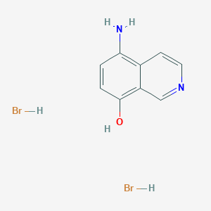 molecular formula C9H10Br2N2O B13202643 5-Aminoisoquinolin-8-ol dihydrobromide 
