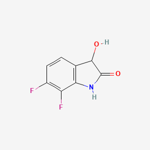 molecular formula C8H5F2NO2 B13202648 6,7-Difluoro-3-hydroxy-2,3-dihydro-1H-indol-2-one 
