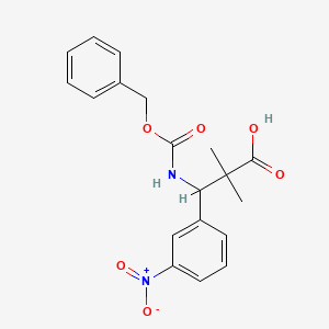 molecular formula C19H20N2O6 B13202718 3-{[(Benzyloxy)carbonyl]amino}-2,2-dimethyl-3-(3-nitrophenyl)propanoic acid 