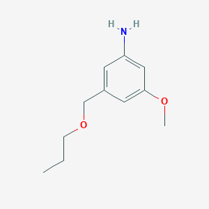 molecular formula C11H17NO2 B13202735 3-Methoxy-5-(propoxymethyl)aniline 