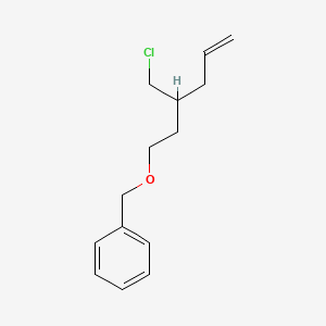 molecular formula C14H19ClO B13202746 ({[3-(Chloromethyl)hex-5-en-1-yl]oxy}methyl)benzene 