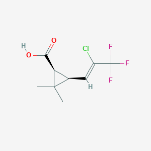 molecular formula C₉H₁₀ClF₃O₂ B132028 cis-3-(2-Chloro-3,3,3-trifluoroprop-1-en-1-yl)-2,2-dimethylcyclopropanecarboxylic acid CAS No. 72748-35-7