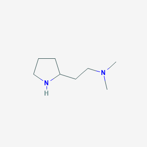 molecular formula C8H18N2 B13202800 N,N-Dimethyl-2-(pyrrolidin-2-yl)ethan-1-amine CAS No. 933746-30-6