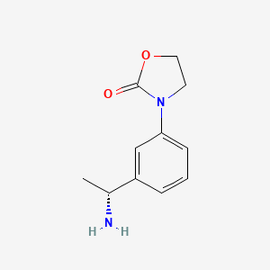 molecular formula C11H14N2O2 B13202821 3-{3-[(1R)-1-aminoethyl]phenyl}-1,3-oxazolidin-2-one 