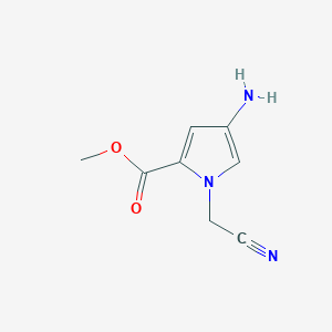 molecular formula C8H9N3O2 B13202829 Methyl 4-amino-1-(cyanomethyl)-1H-pyrrole-2-carboxylate 