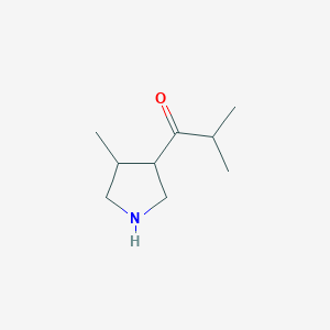 molecular formula C9H17NO B13202841 2-Methyl-1-(4-methylpyrrolidin-3-yl)propan-1-one 