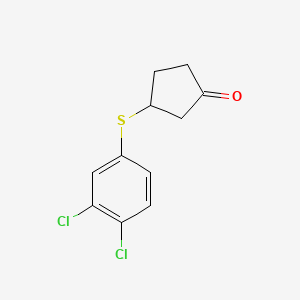 molecular formula C11H10Cl2OS B13202853 3-[(3,4-Dichlorophenyl)sulfanyl]cyclopentan-1-one 
