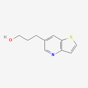molecular formula C10H11NOS B13202860 3-{Thieno[3,2-b]pyridin-6-yl}propan-1-ol 