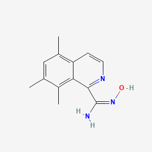 molecular formula C13H15N3O B13202880 (E)-N'-Hydroxy-5,7,8-trimethylisoquinoline-1-carboximidamide 