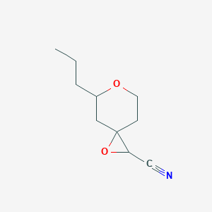 molecular formula C10H15NO2 B13202899 5-Propyl-1,6-dioxaspiro[2.5]octane-2-carbonitrile 