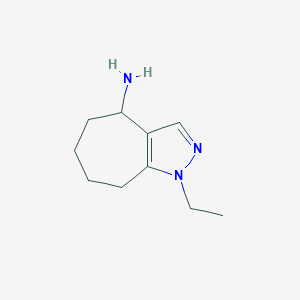 molecular formula C10H17N3 B13202903 1-Ethyl-1H,4H,5H,6H,7H,8H-cyclohepta[c]pyrazol-4-amine 