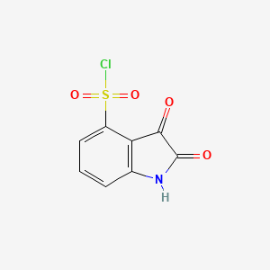 molecular formula C8H4ClNO4S B13202942 2,3-Dioxo-2,3-dihydro-1H-indole-4-sulfonyl chloride 