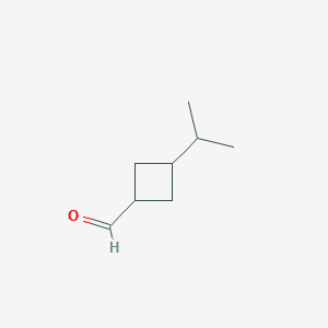 molecular formula C8H14O B13202950 3-(Propan-2-yl)cyclobutane-1-carbaldehyde 